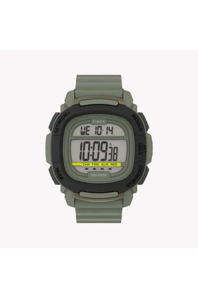Timex Men's Green Silicone Watch, Digital Dial | Tw5m36000