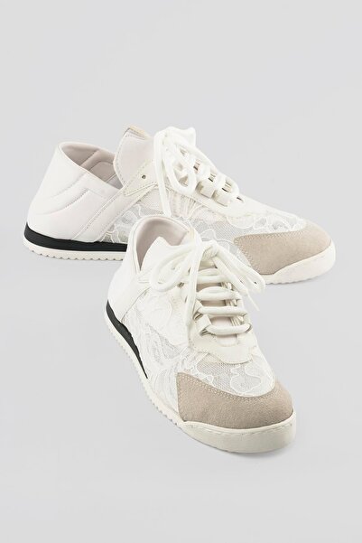 Mubiano Pantofi sport de damă cu detaliu din plasă, brodați cu flori, Floren ...