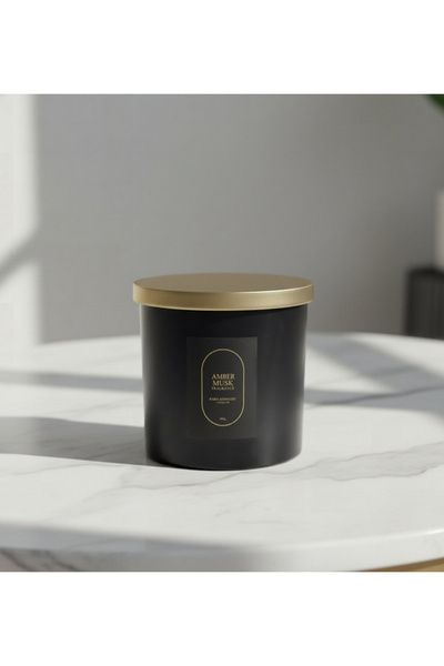 Generic Rabia Midnight Amber Musk Scented Jar Candle with 2 Wicks - 300 g