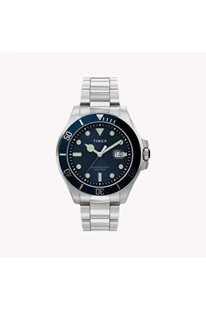 Timex Men's Silver Stainless Steel, Blue Dial | Tw2u41900