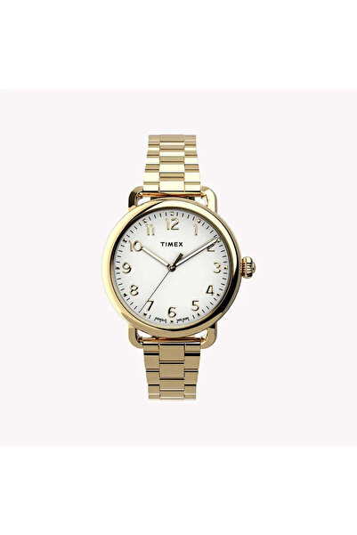 Timex Women's Gold Stainless Steel Watch, Silver Dial | Tw2u13900