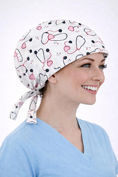 Dr. Mitra Cerrahi Bone Medikal Doktor Hemşire Hastane Bonesi Unisex -Beyaz St...