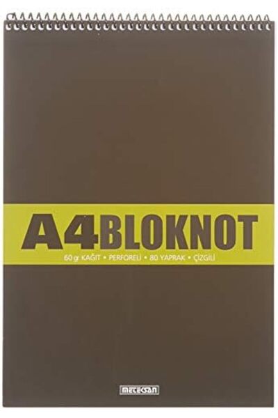 Nacario دفتر ملاحظات حلزوني مقاس A4 من NrcrioShop، 80 ورقة، مخطط 1201248