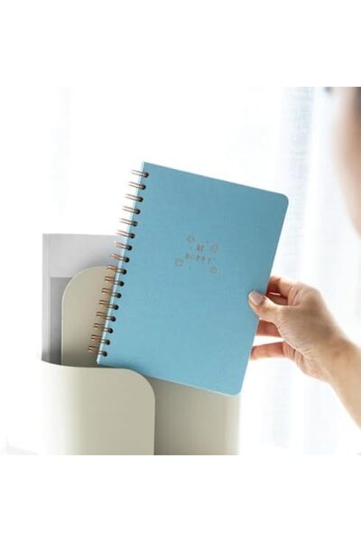 Nacario دفتر ملاحظات NrcrioShop A5 بغلاف صلب حلزوني مخطط بدون تاريخ أزرق 1201248