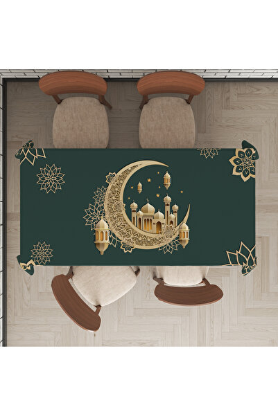 yok yok evim eve dair her şey Față de masă decorativă cu efect de in, cu tema...