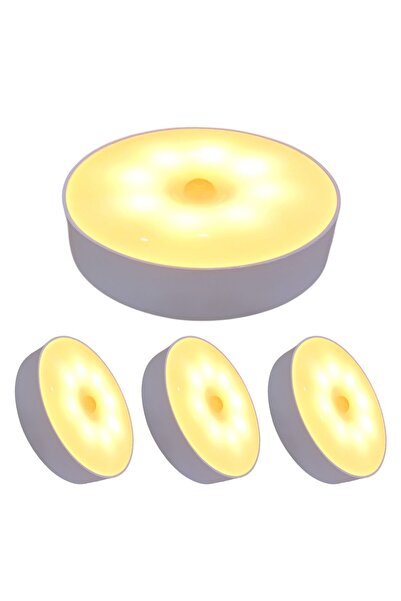 UpWay 4 Adet Sensörlü Şarjlı Mıknatıslı Led Lamba Seti - 8 Ledli Günışığı Renkli