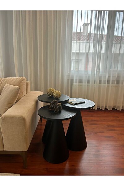 desping Bottle 3lü mantar sehpa bohem modern yan sehpa