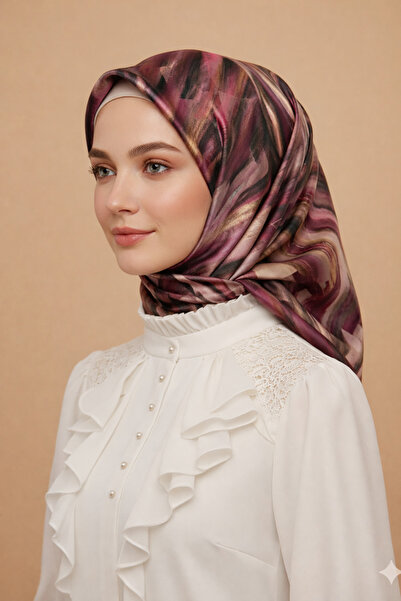 Armine 100% Sura Silk Scarf Nostalgia Series 90X90 Non-Slip Tok Duruş – Fuchs...