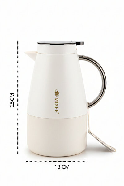 SQUALO ترمس ستانلس ستيل فاخر 1.5 لتر – شاي وقهوة – ابيض لؤلؤ