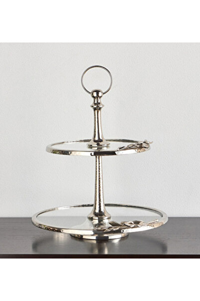 Generic Two-Tier Glass Decorative Stand - 35 x 38 cm