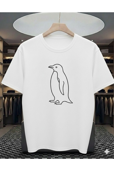 gencerco Cute penguin printed premium oversize t-shirt