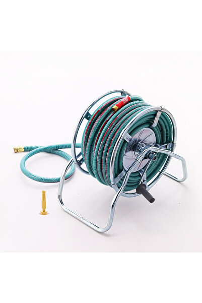 ALAYED Iron water reel with garden hose - green - 30 meters - 1/2 inch from A...