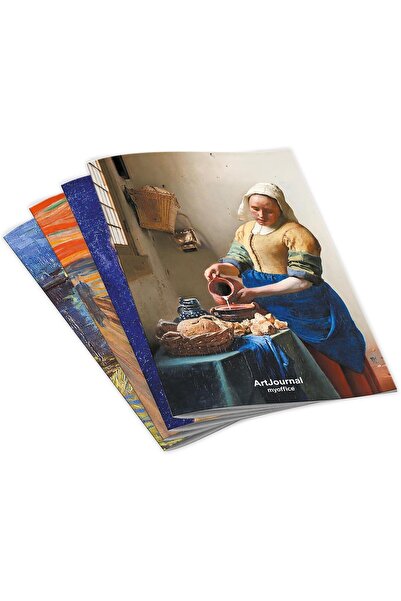 Nacario مجموعة دفاتر NrcrioShop Art Journal مكونة من مخطط دفاتر A5 مخيطة بالخ...