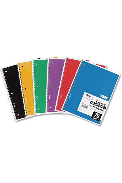 Nacario Nrcrioshop Spiral Notebooks, 1 Subject, College Ruled, 70 Sheets, Col...