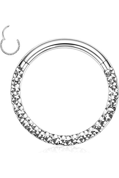 Funlas 316L Surgical Steel Earring, Silver, Nose/Septum/Cartilage Hoop, 1.2mm...