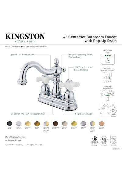 Nacario NrcrioShop KB1605PX صنبور حوض غسيل بورسلين مقاس 10.5 سم مع مقبض متقاط...