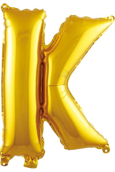 Yıldızan Esnshop Letter K 16 Inch Color Foil Balloon 36 cm (Gold) 1209132