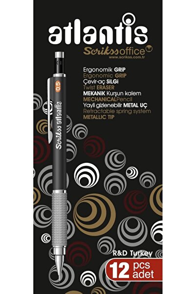 Nacario قلم نركريوشوب متعدد الاستخدامات 0.5 مم، عبوة من 12 قلم، أسود 1201248