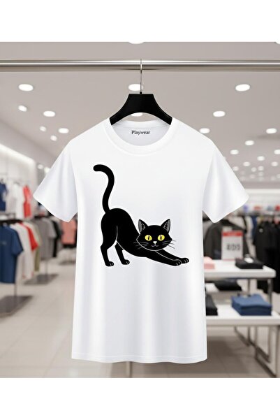 playwear PLAY WEAR Unisex Μπλουζάκι με στάμπα BLACK CAT SCRATCHED με λαιμόκοψ...