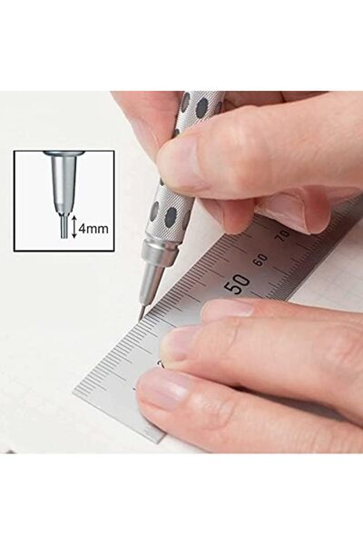 Nacario NrcrioShop 1000 قلم رصاص ميكانيكي بهيكل معدني، ذو طرف مخفي، للرسم الف...