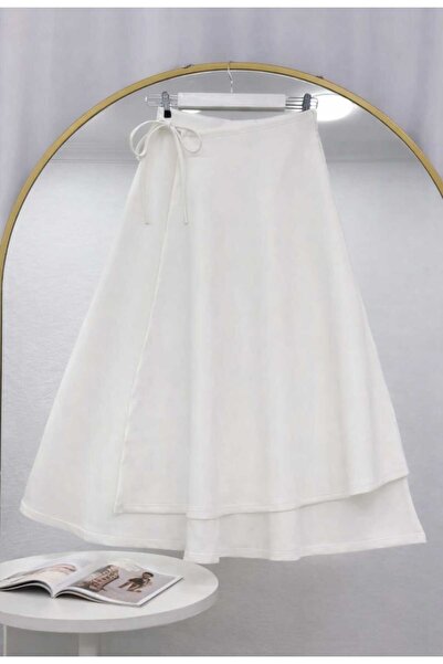 MODA VEDAT Women's Side-Tie Puff Scuba Skirt -300