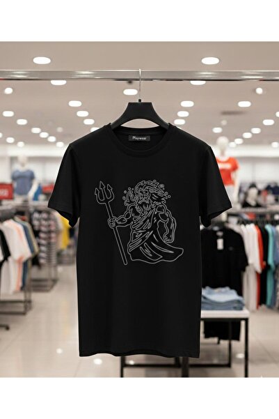 playwear PLAY WEAR Unisex Μπλουζάκι με στάμπα ZEUS με λαιμόκοψη ποδηλάτου