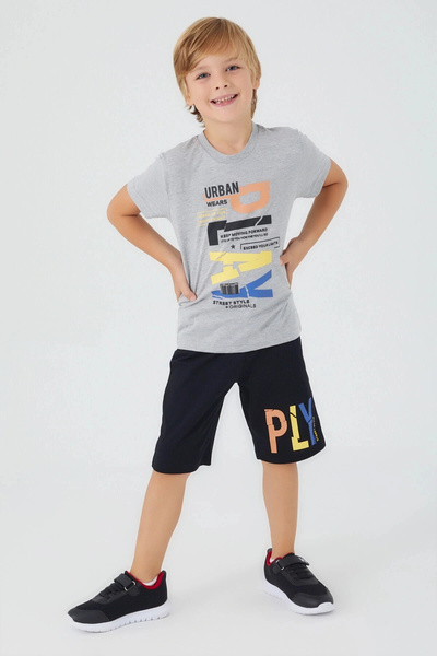 Rolypoly Сірий бермудський костюм для хлопчиків