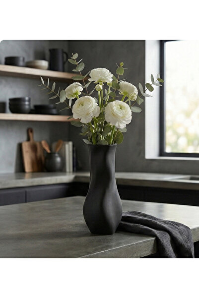 ENG.CO Velvet White - Modern Matte White Curved Vase (19 cm) |   Nordic Decor...