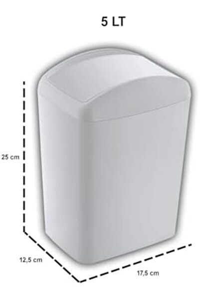 Yıldızan esnshop سلة مهملات ناعمة بغطاء دوار 5 لتر أبيض 1209132