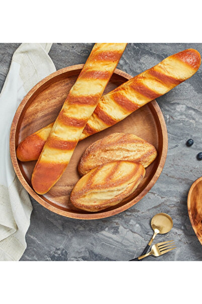 Generic صينية تقديم دائرية من خشب الأكاسيا