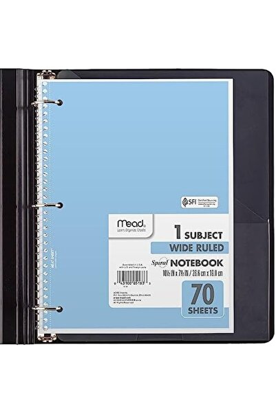 Nacario Nrcrioshop Spiral Notebook, 1-Subject Wide Striped Spiral Bound, Past...