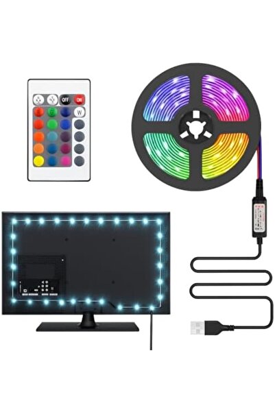 Yıldızan Storesellm TV ve PC Arkası RGB Şerit LED Işık Seti - 3 Metre, USB Gi...