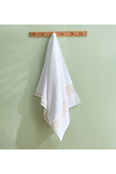 Generic White Haven Layali Noor Lurex Patterned Cotton Bath Towel - 70 x 140 cm