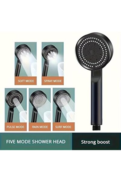 Nacario Nrcrioshop Black Shower Head, Hand Shower, Black Color, 5 Stages 1201248