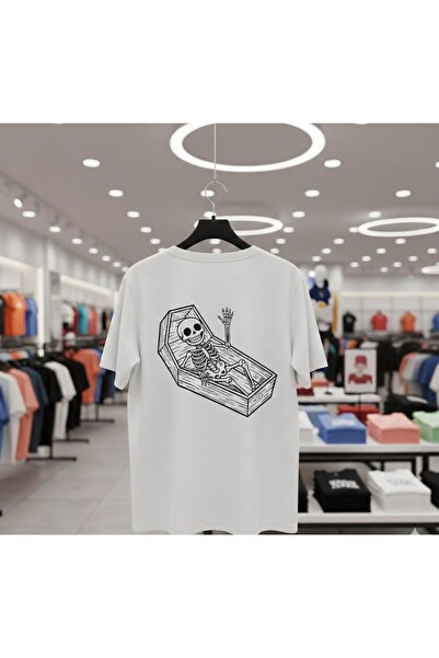 playwear PLAY WEAR Tricou unisex cu imprimeu SKELETON BACKPRINT CASKET V4, cu...