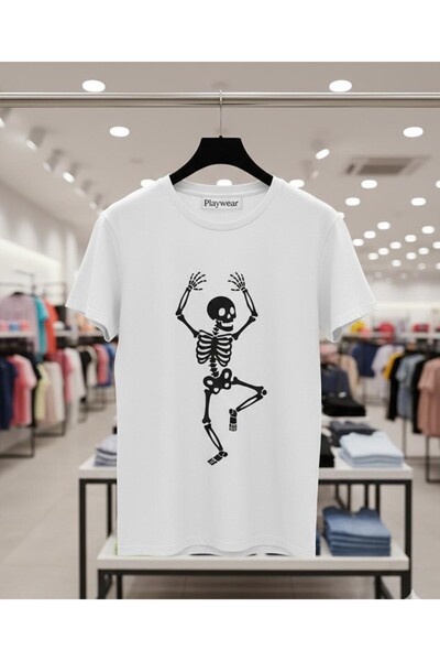 playwear PLAY WEAR Tricou unisex cu imprimeu SKELETON HANDS IN THE AIR V3, cu...