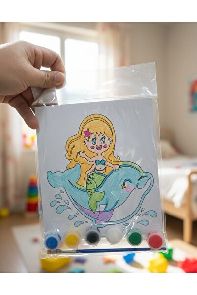 crafts tasarım atölyesi Eğlen- Öğren Boyama Seti Ahşap baskılı Resim ( Deniz ...