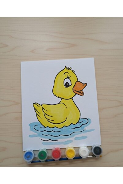 crafts tasarım atölyesi Eğlen- Öğren Boyama Seti Ahşap baskılı Resim ( Ördek ...