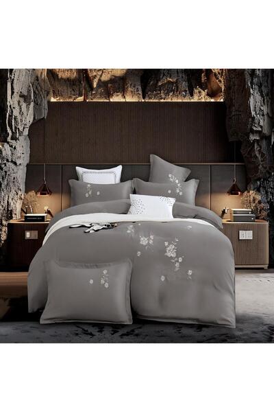 OEM Luxury Double Bed Linen with Elegant Embroidery, 4-Piece Set