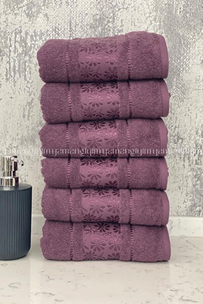 Özdilek Blossom ručnik za ruke i lice, 6 komada - šljiva