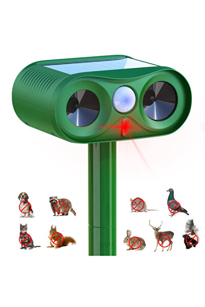 Quunoot Solar ultrasonic animal repeller, PIR motion sensor, 220m² coverage, ...