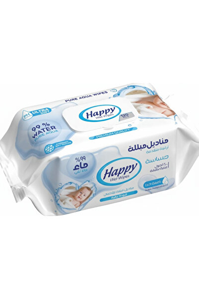WET WİPES HAPPY 120 PCS PURE AQUA SAUDI MADE مناديل هابي المبللة 120 منديل ما...