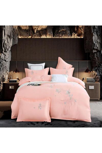 OEM Luxury Double Bed Linen with Elegant Embroidery, 4-Piece Set
