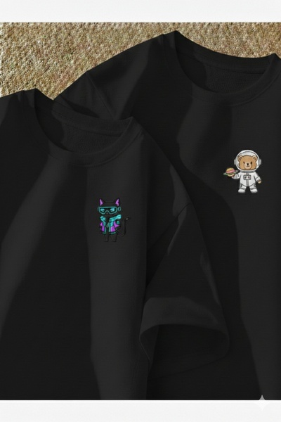 gencerco Tricou supradimensionat premium cu imprimeu cu pisici drăguțe, combi...