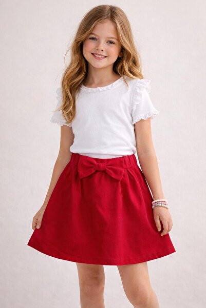 Ugly Duck 06-14 Years Old Bow-Tie Skirt - Red