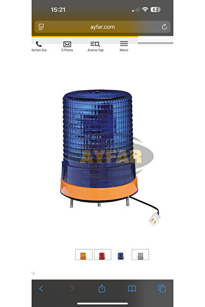 AYFAR Tepe ikaz lambası dönerli 24 volt mavi