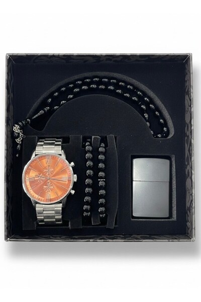 Tisaati Özel Serisi Premium Tasarım Kutulu Çakmak Bileklik Tesbih Ve Metal Ko...