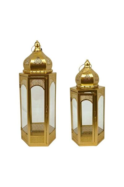 AZOZ MERCHLY طقم فوانيس رمضانية أنيقة مكون من قطعتين