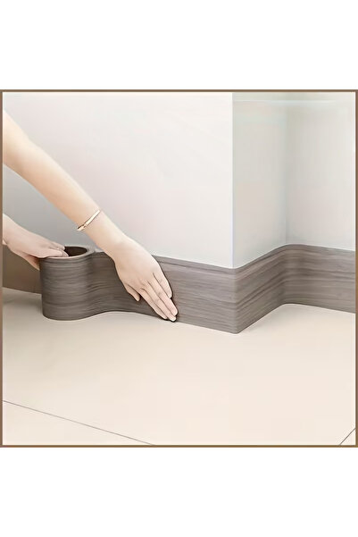 FixCaps Yapışkanlı Duvar Bordürü,Gri Ceviz,10 cm x 5 mt