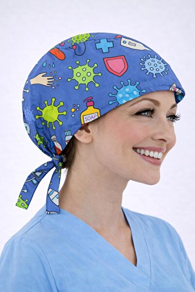 Dr. Mitra Cerrahi Bone Medikal Doktor Hemşire Hastane Bonesi Unisex -Mavi Cov...